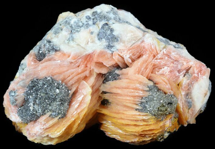 Cerussite Crystals with Orange Bladed Barite - Morocco #51406